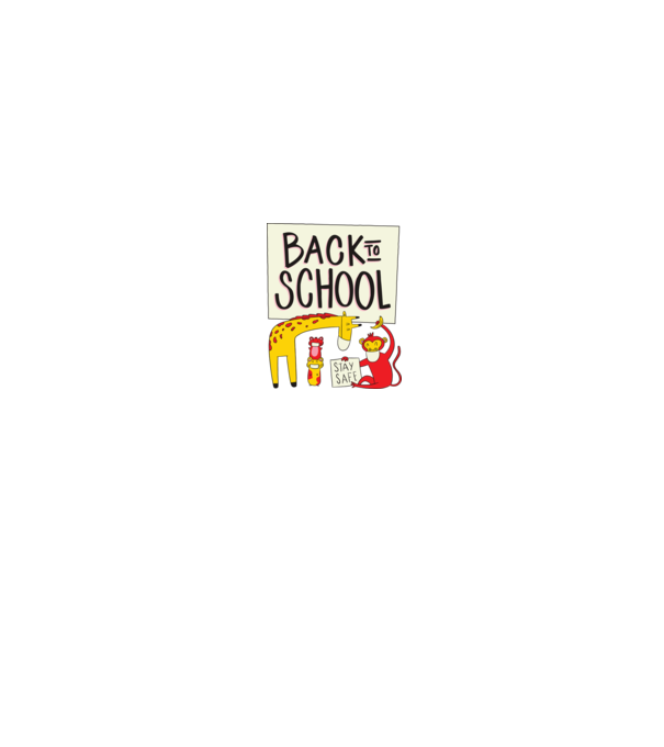 Back To School Animale model alb/roșu pe tricou