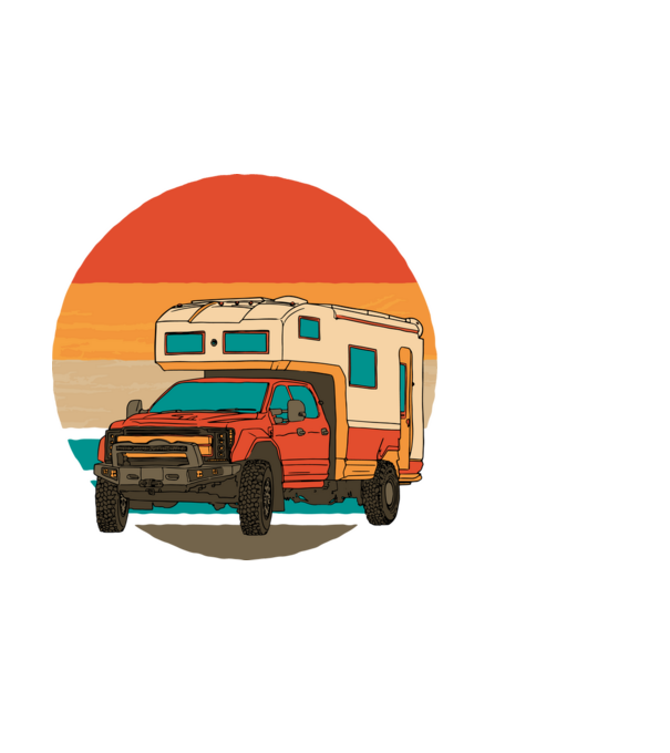 Campervan Retro model negru pe tricou