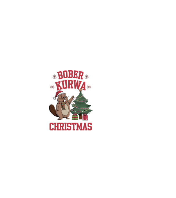 Bober Kurwa Christmas 3 model alb pe tricou