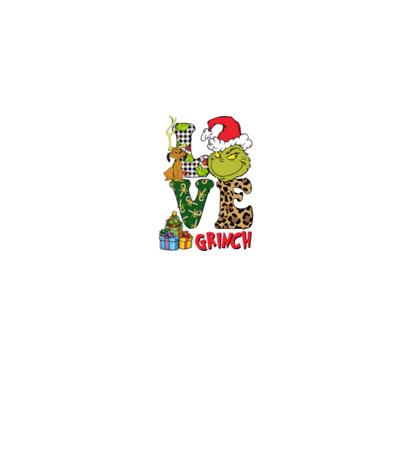 Love Grinch model negru pe tricou