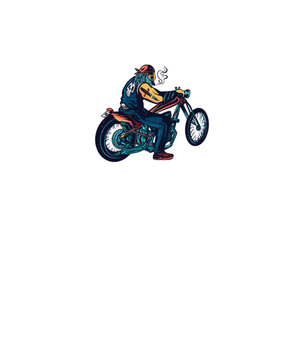Motociclist Chopper model alb pe tricou