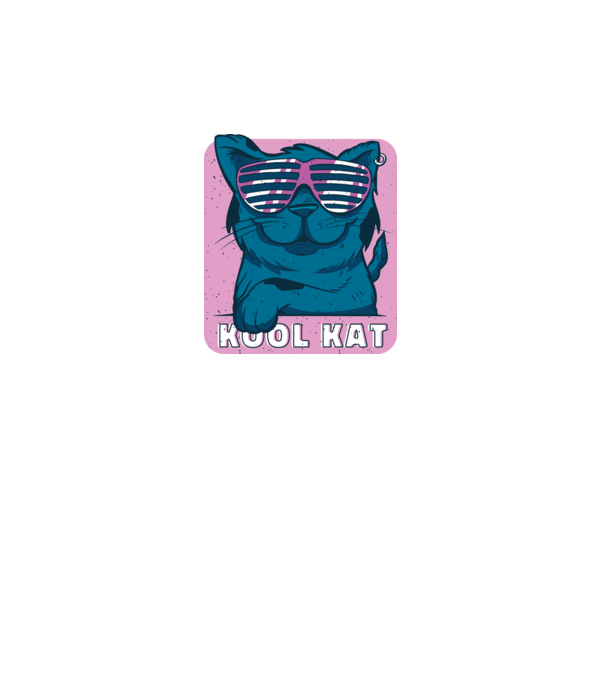 Kool Cat - Pisică Cool model albastru închis pe tricou