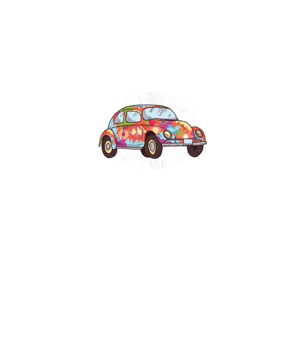 Hippy Beetle Volkswagen model gri pe tricou