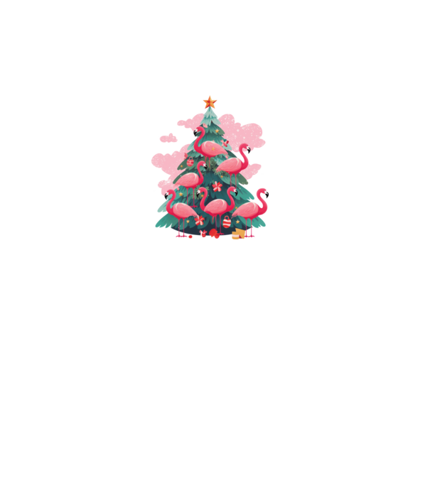 flamingo pom de Crăciun model negru pe tricou