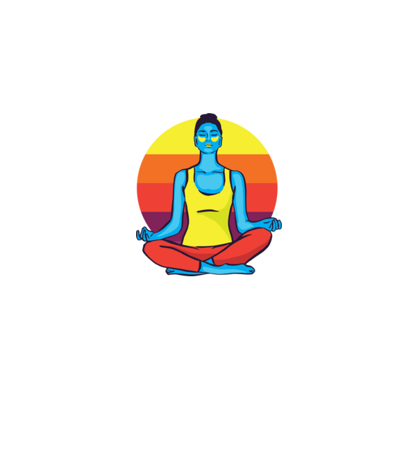Yoga Meditație Retro model negru pe tricou