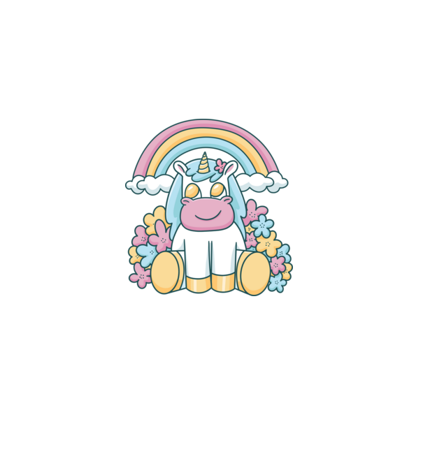 Unicorn drăguț model alb pe tricou