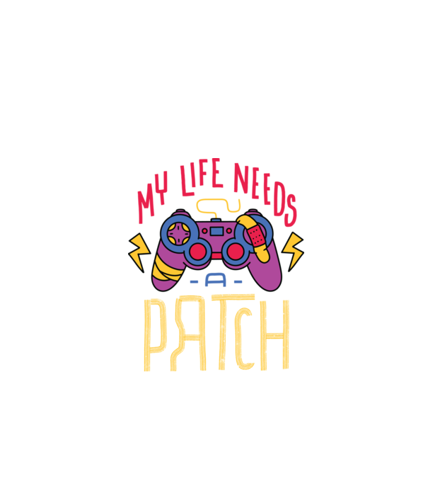My life needs a patch Gamer model negru pe tricou