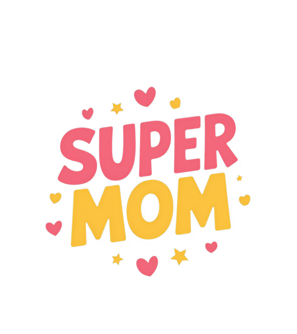 Super Mom Negru model alb pe tricou