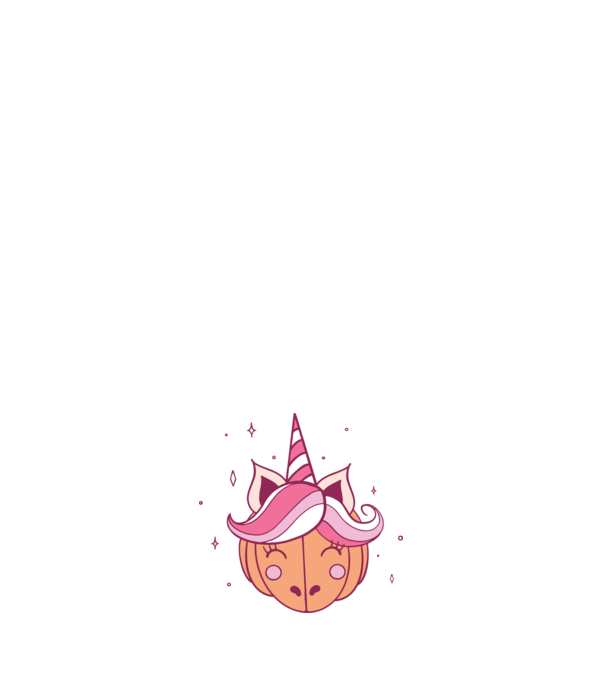 Unicorn Dovleac model negru pe tricou