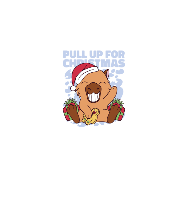 Pull up for christmas Capybara model alb pe tricou
