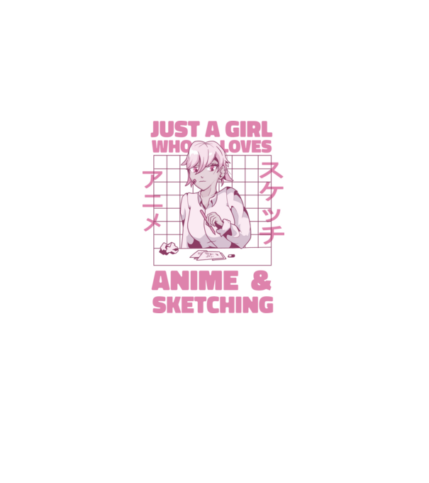Doar o fată căreia îi place Anime și desenul model negru pe tricou