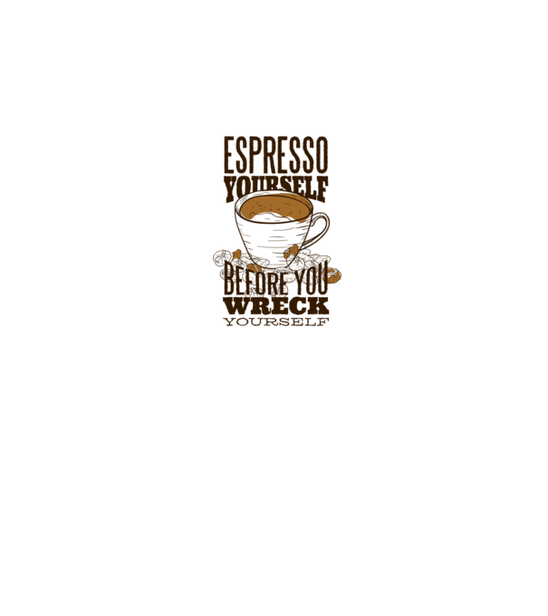 Espresso Yourself cu Cafea model alb pe tricou