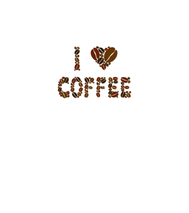 I Love Coffee model alb pe tricou
