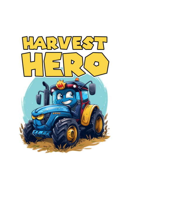 Harvest Hero Tractor model negru pe tricou