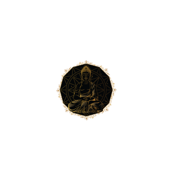 Buddha Mandala model negru pe tricou