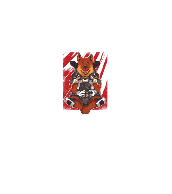 Gamer Ciobănesc german Apex model gri pe tricou