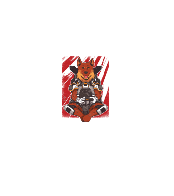 Gamer Ciobănesc german Apex model albastru deschis pe tricou