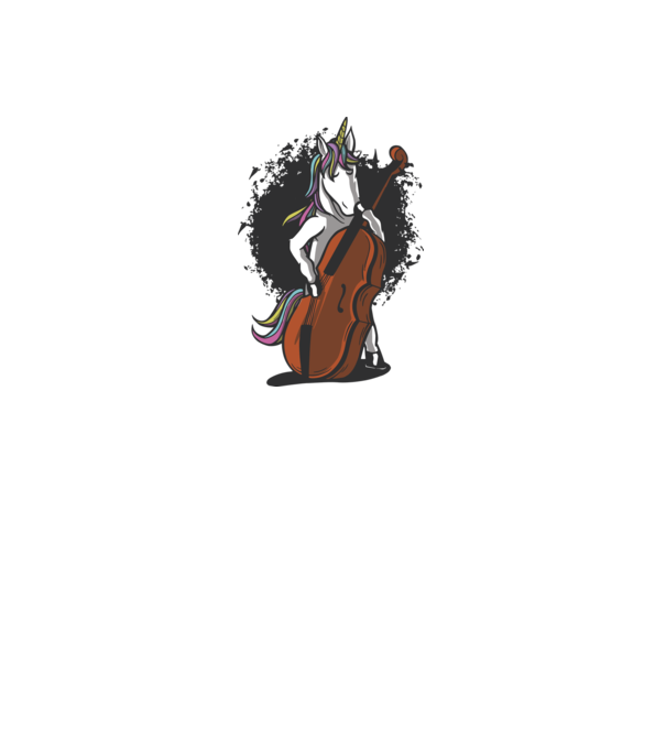Unicorn cu violoncel model alb pe tricou