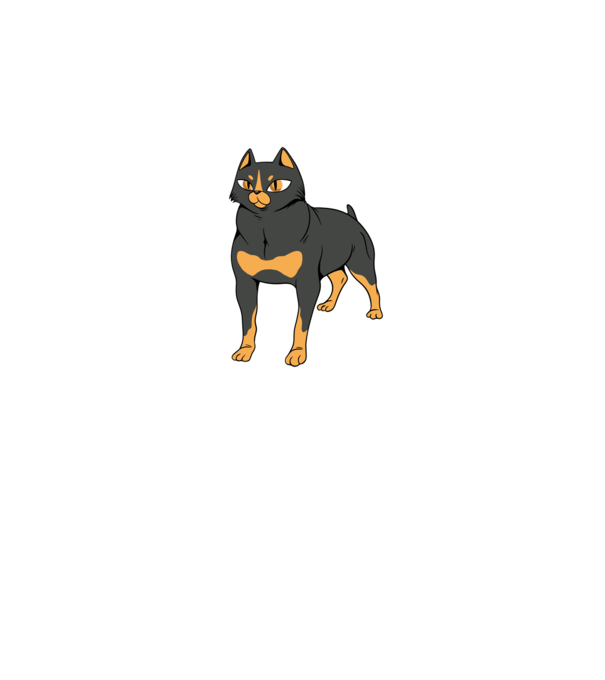 Rottweiler pisică model alb pe tricou