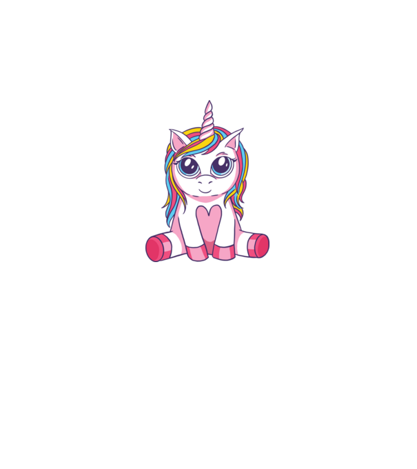 Unicorn drăguț model alb pe tricou