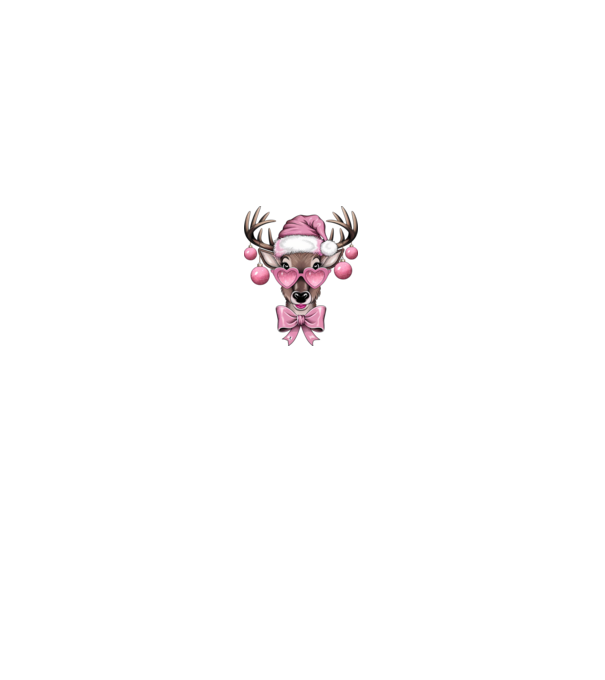 Pink Xmas Reindeer model gri pe tricou