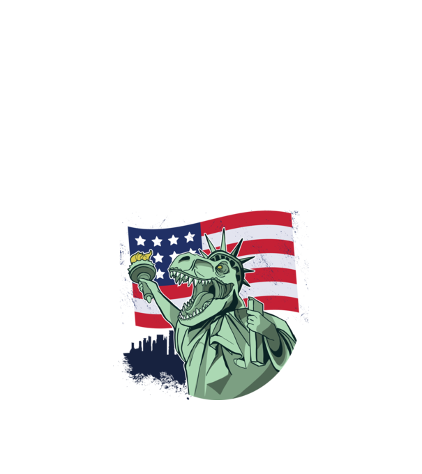 Ziua Independenței americane 4 iulie T-rex model alb pe tricou