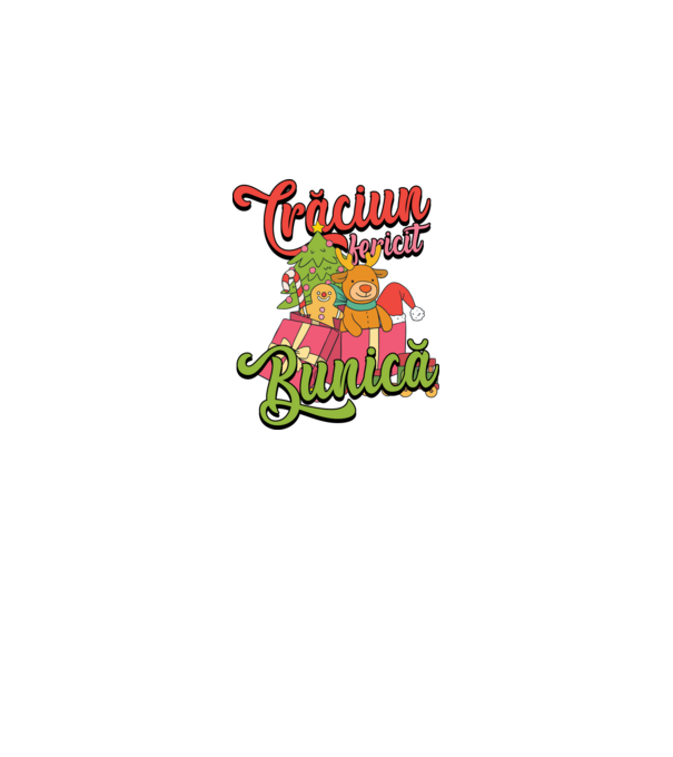 CRĂCIUN FERICIT BUNICĂ model negru pe tricou