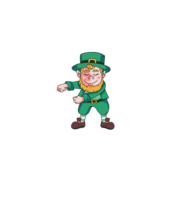 Leprechaun Floss - St. Patrick DAB dans model albastru închis pe tricou