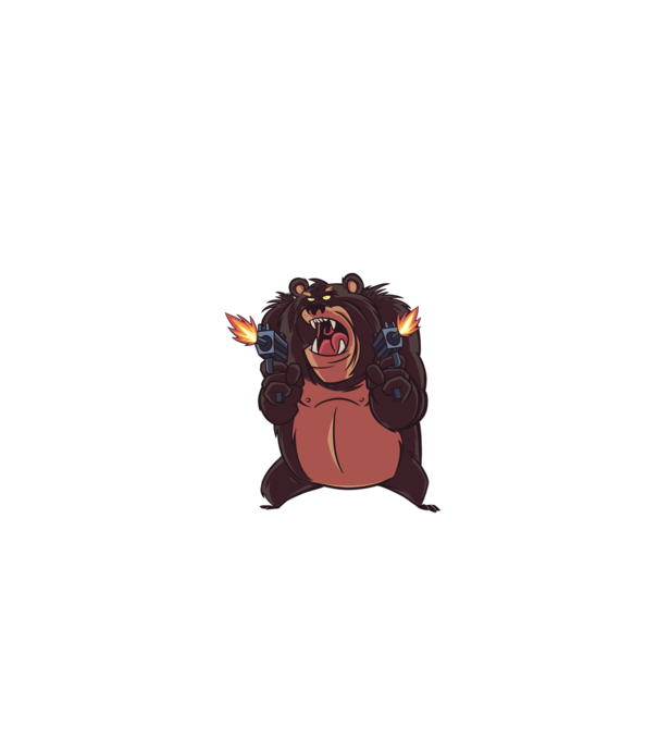 Pew Pew Pew Madafakas Urs model negru pe tricou
