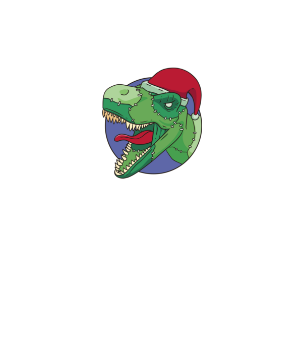 T-rex Santa model alb pe tricou