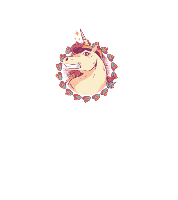 Unicorn Mullet model alb pe tricou