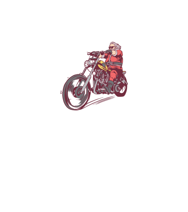 Moș Crăciun motociclist model gri pe tricou