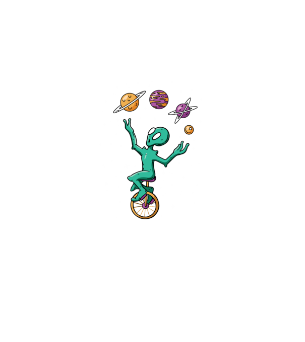 Jongler Alien model negru pe tricou