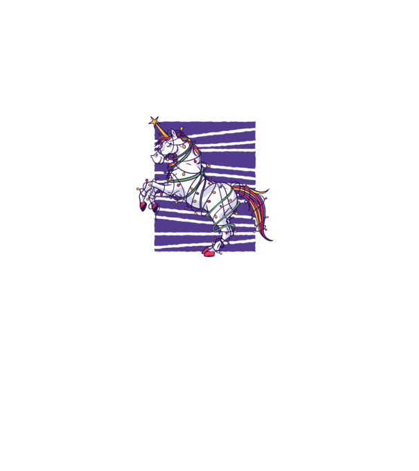 Unicorn pom de Crăciun model alb pe tricou