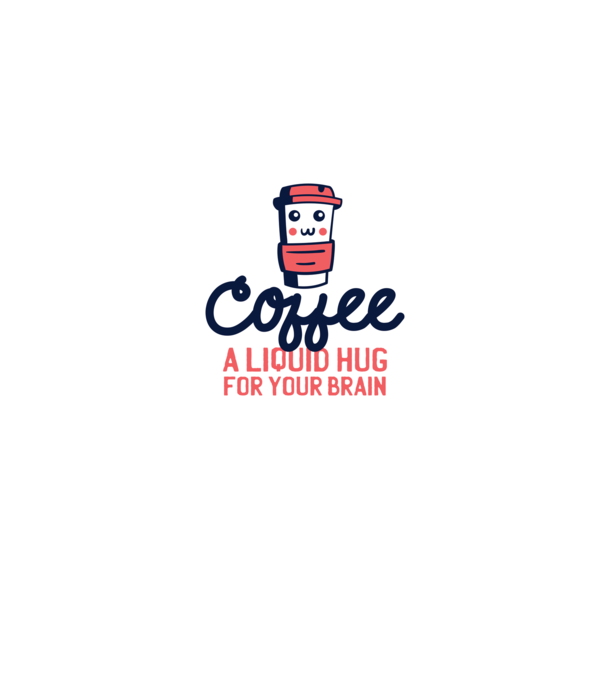 Cafea - o îmbrățișare lichidă pentru creier model albastru jeanși pe tricou