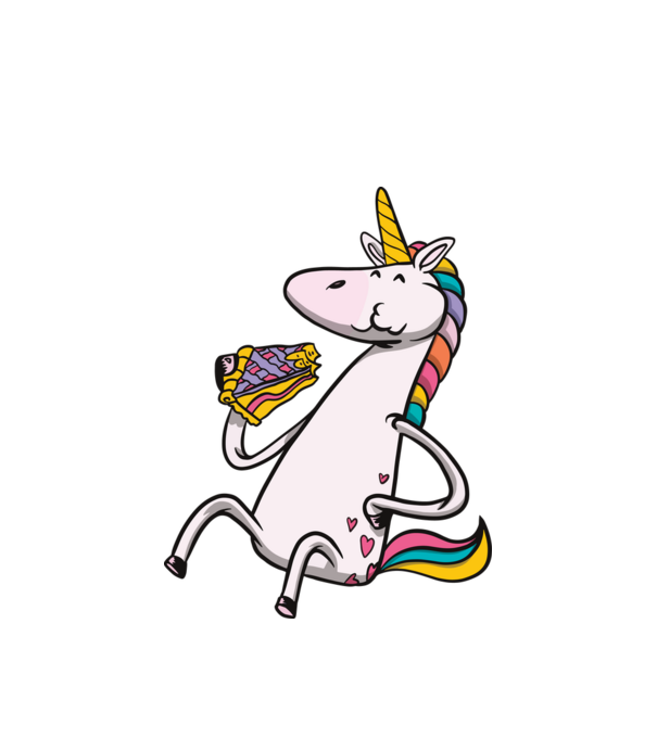Unicorn cu prăjitură model alb pe tricou