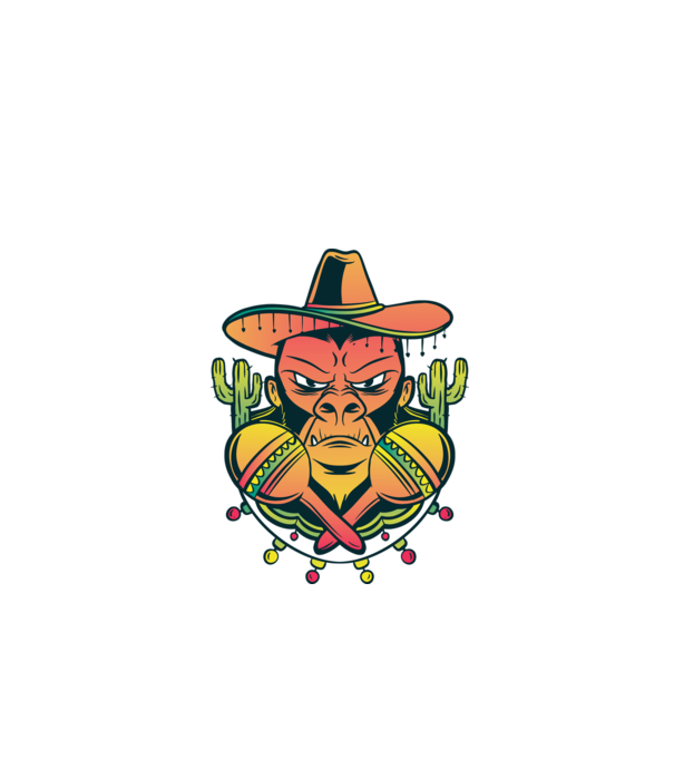 Gorila mexicană model verde de măr pe tricou