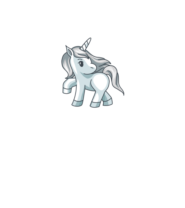 Unicorn de argint model negru pe tricou