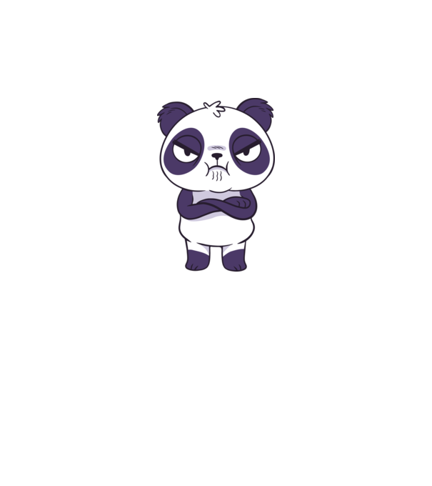 Panda furios model gri pe tricou