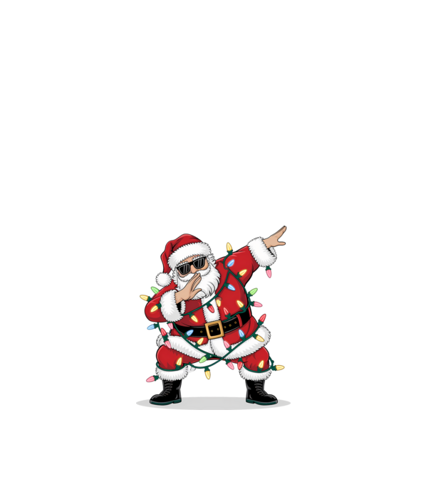 Santa Dab model alb pe tricou