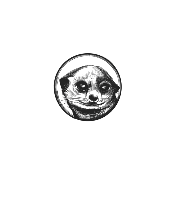 Pui de suricata model negru pe tricou