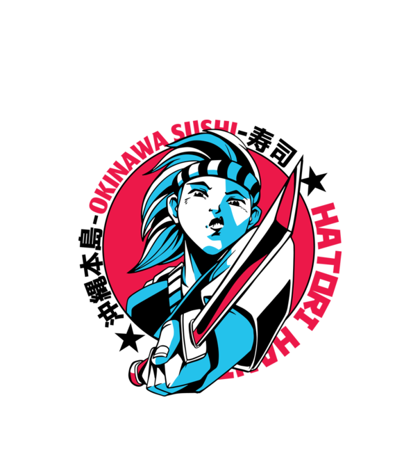 Fată Anime cu sabie model alb pe tricou