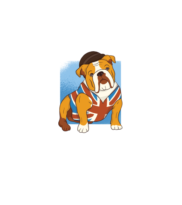 Bulldog englezesc model negru pe tricou