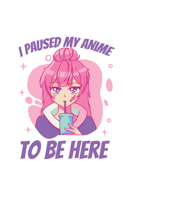 I paused my Anime to be here model albastru închis pe tricou