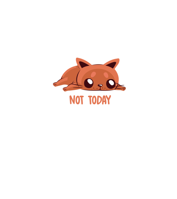Not today pisică model gri pe tricou