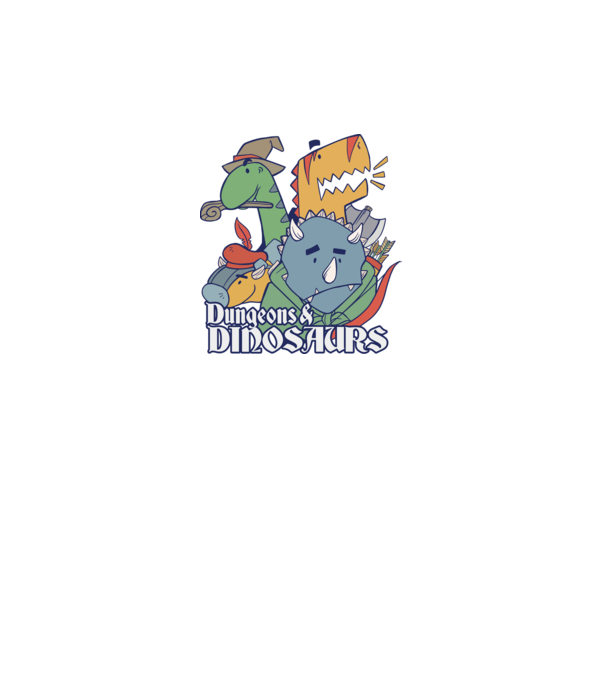 Dungeons and Dinosaurs model verde pe tricou