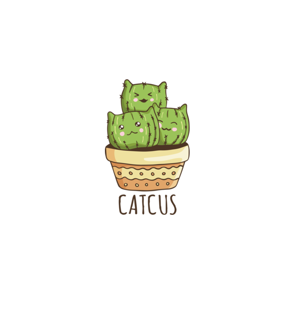 Catcus Pisică Cactus model alb pe tricou