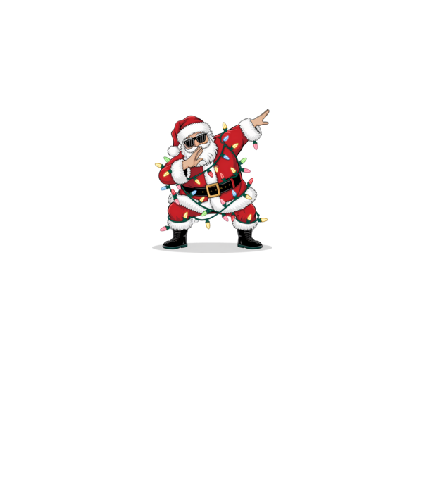 Santa Dab model alb pe tricou
