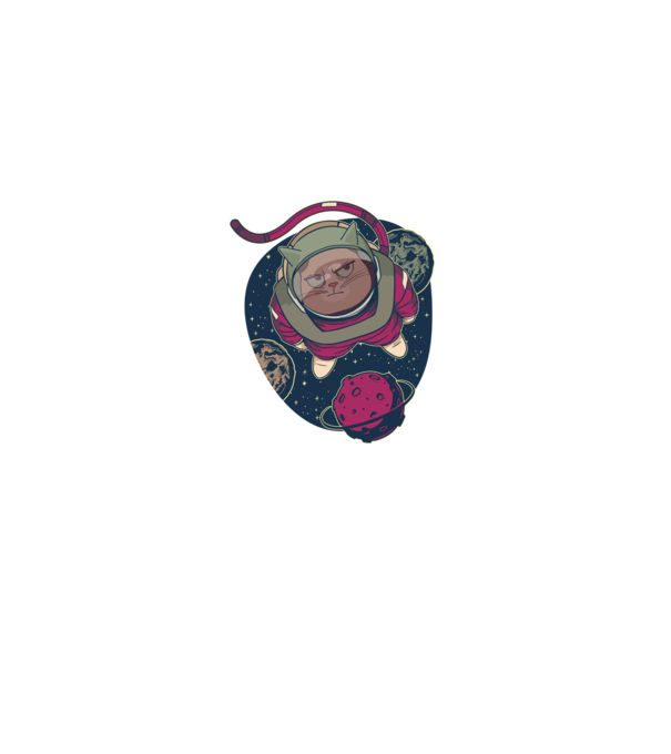 Pisică Astronaut model negru pe tricou