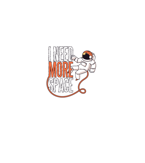 I need more space tricou astronaut model negru pe tricou